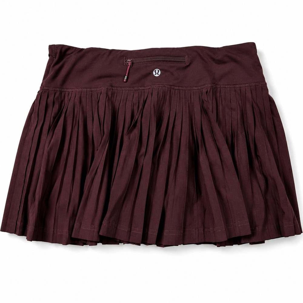Lululemon Pace Rival Skirt Womens 8 Burgundy Pleated Tennis Golf Running Skort